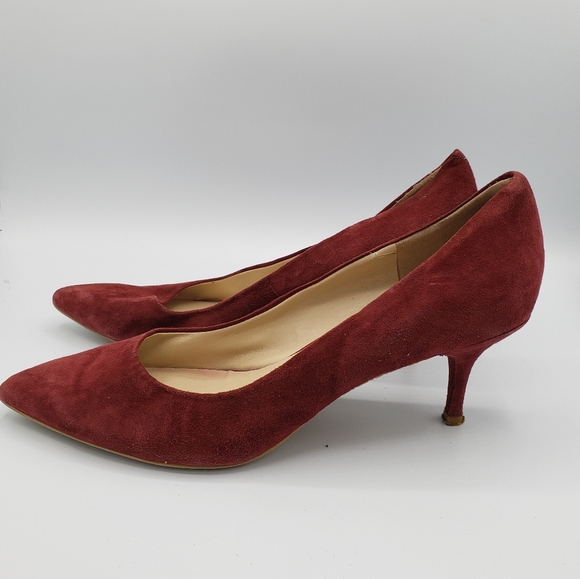 Nine west Ezra pointy toe leather red pumps heels - Picture 3 of 15